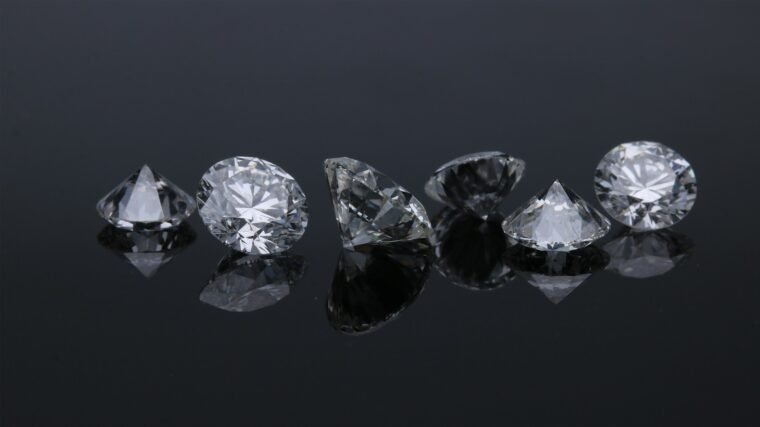 diamonds on black surface