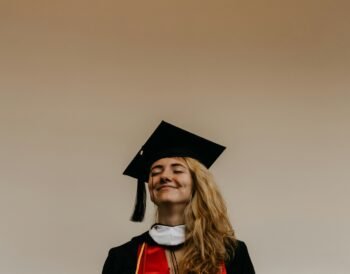 a lady in graduation dress