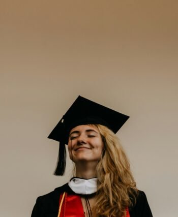 a lady in graduation dress