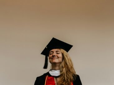 a lady in graduation dress